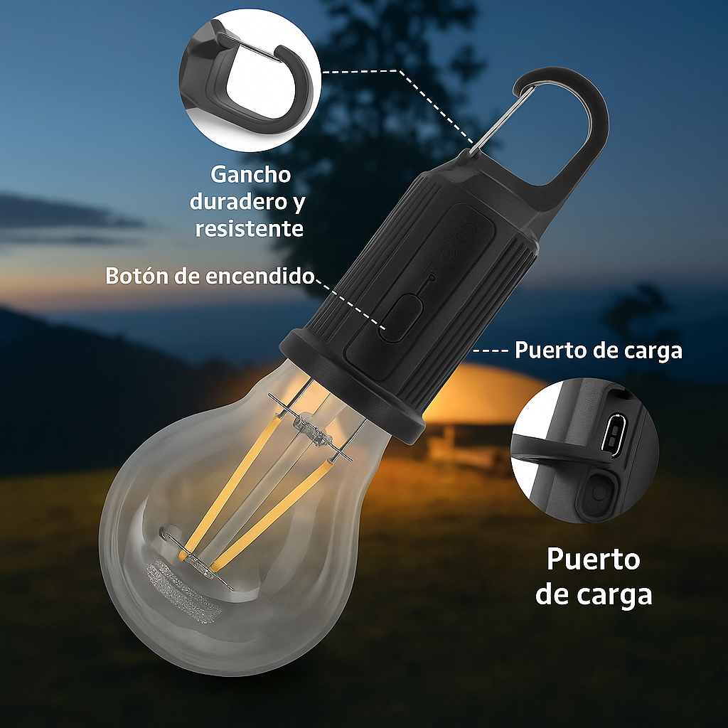 💡Bombillas Portátiles Recargables🔋Ilumina cualquier espacio sin necesidad de cables |Pack x2|