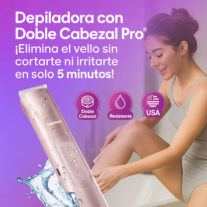 Depiladora con Doble Cabezal Pro® – ¡Elimina el vello sin cortarte ni irritarte en solo 5 minutos!