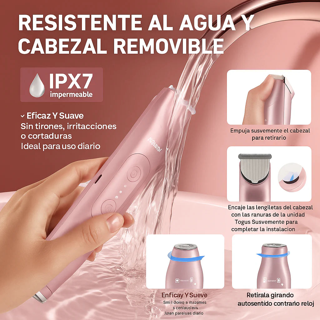 Depiladora con Doble Cabezal Pro® – ¡Elimina el vello sin cortarte ni irritarte en solo 5 minutos!