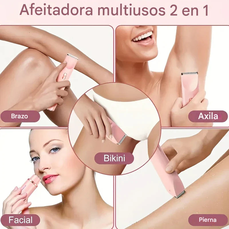 Depiladora con Doble Cabezal Pro® – ¡Elimina el vello sin cortarte ni irritarte en solo 5 minutos!